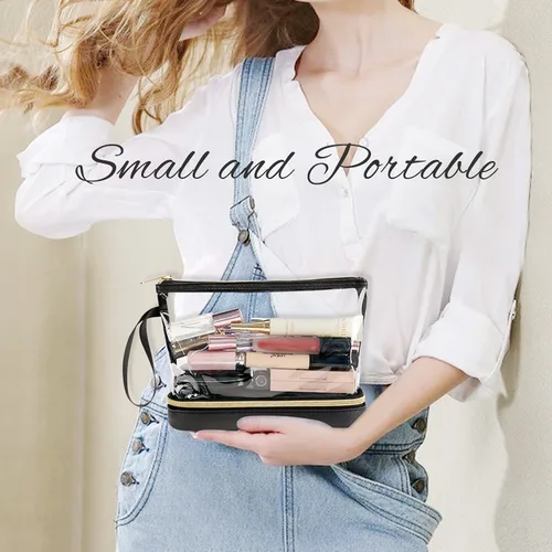 Miniatura 8 de Ethereal Bolsa de maquillaje de viaje, bolsa de cosméticos transparente, organizador de maquillaje, bolsa de aseo aprobada por la TSA, bolsa