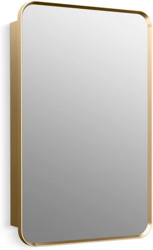 Miniatura 19 de Kohler 35573-BNL Verdera® - Espejo de gabinete de medicina enmarcado, diseño cápsula, interior espejado, gabinete de baño, estantes de vidrio