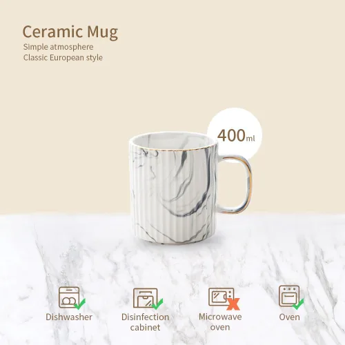 Miniatura 7 de Juego de 6 tazas de café de 14 onzas a 13.5 fl oz, tazas apilables, con patrones de textura, taza de cerámica para hombres y mujeres, apto para café