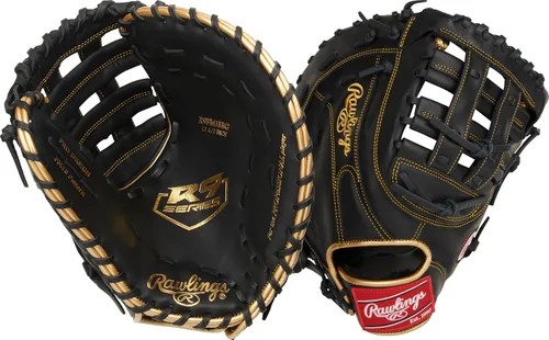 Miniatura 17 de Rawlings Guantes de béisbol de la serie R9 Tamaños 11.5 a 13 pulgadas Múltiples estilos Pro H-Web Negro/Oro