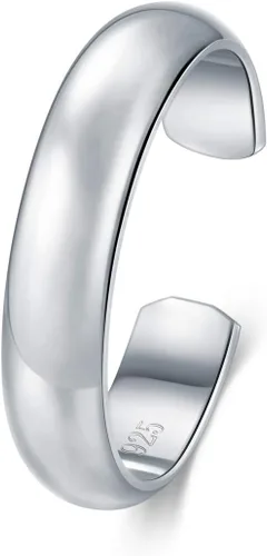 Miniatura 6 de BoRuo aro para el dedo del pie de plata de ley 925, anillo ajustable hipoalergénico de 2-4 mm