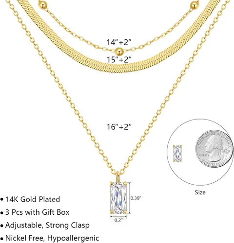 Miniatura 5 de HAXIYA Gold Necklace Jewelry for Women 18K GoldSilver Plated Snake Chain Necklace Choker Necklaces for Women Girl Gifts
