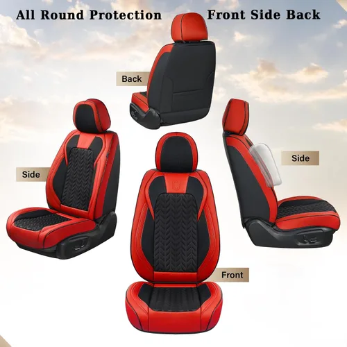 Miniatura 5 de Coverado Juego completo de fundas de asiento de automóvil de 5 asientos, fundas de asiento delantero y trasero para automóviles, cojín de asiento