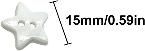 Miniatura 4 de Queenbox 30 botones de estrella de cinco puntas de 0.59 pulgadas con 2 agujeros, botones de costura de resina para tejer, manualidades, costura