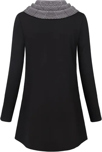 Miniatura 3 de Bebonnie - Túnica de manga larga con cuello redondo para mujer con botones