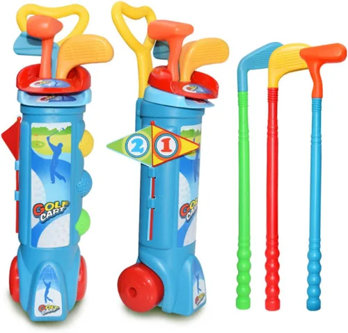 Pelotas de entrenamiento para niños y niñas, para practicar golf, deportes en interiores y exteriores, colores aleatorios, incluye pelotas, clubes,