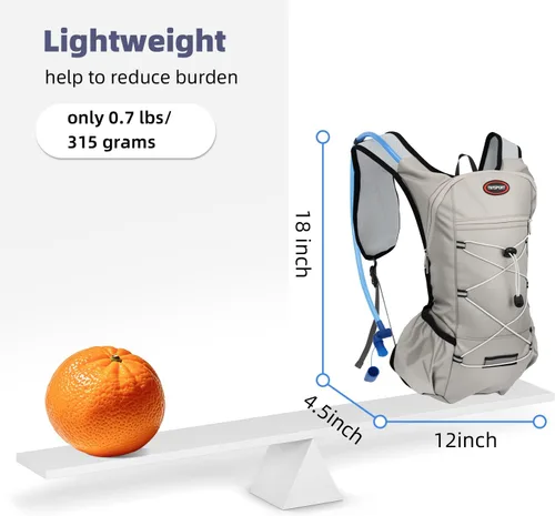 Miniatura 5 de 2 Pack Hydration Backpack Pack with 2L Hydration Bladders, TNYSPORT Lightweight Breathable Water Backpack with Multiple Pockets, Reinforced Shoulder
