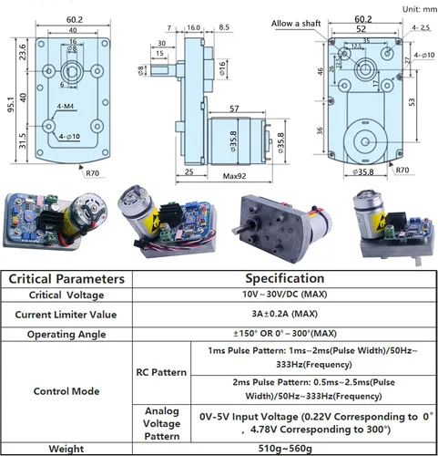 Miniatura 3 de ASMC-05B Robot Servo de alta potencia de alta potencia de alto esfuerzo de torsión 12V ~ 24V 396.8 lbs.cm Manipulador robótico grande para RC Smart