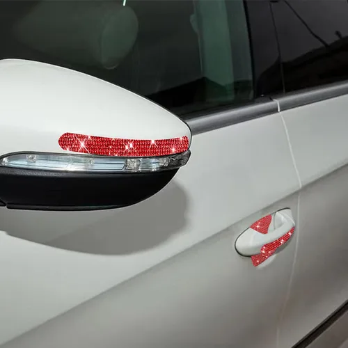 Miniatura 5 de BetterJonny 10 unidades de protectores de arañazos de cristal, pegatinas de manija de strass para protección brillante para calcomanías de auto
