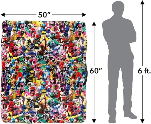 Miniatura 5 de Power Rangers - Manta de 50 x 60 pulgadas, con tacto sedoso y parte trasera de sherpa, muy suave