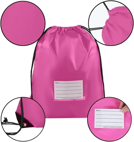 Miniatura 62 de CODOBON Paquete de 20 bolsas con cordón, mochila de cuerda de dibujo a granel, bolsa de bricolaje para gimnasio, deportes, bolsa para mujeres