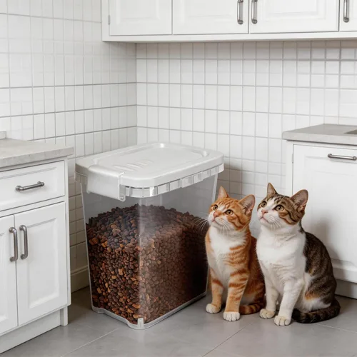 Miniatura 6 de Contenedor de almacenamiento de alimentos para perros y gatos de 5 a 10 libras con cuchara, recipiente hermético para comida para gatos, contenedor
