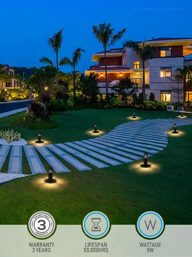 Miniatura 4 de LEONLITE Paquete de 8 luces LED RGB de bajo voltaje, bolardo LED de 12 V AC/DC, iluminación de camino de paisaje de 5 W, impermeable IP65, 7 cambios