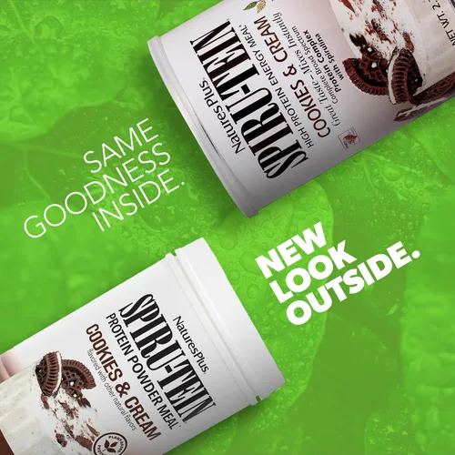 Miniatura 2 de NaturesPlus SPIRU-TEIN, galletas y crema, 2.3 libras, batido de proteínas a base de plantas, sin OMG, vegetariano, sin gluten, 30 porciones