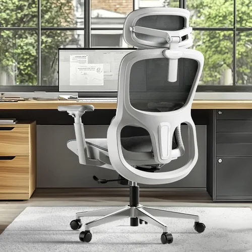 Miniatura 10 de Hbada P2 Silla de oficina ergonómica con soporte lumbar 3D, sillas de malla con brazos de rotación 3D de 360°, reposacabezas 3D y asiento cómodo