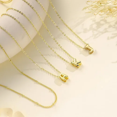 Miniatura 4 de Collar de letras doradas y plateadas, con inicial en capas para mujer, pequeños collares con dije, gargantilla delicada, collar lindo apilable