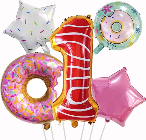 Miniatura 12 de Globos de béisbol de papel de aluminio para decoración de cumpleaños, globos con el número 7, globos de confeti de estrella roja y azul para Béisbol