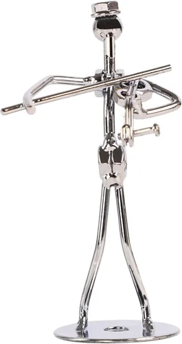 Miniatura 11 de Pequeña escultura de hierro, músico de metal, decoración de figuras de arte, regalo de estatua de hombre musical, exhibición para escritorio