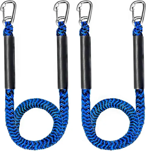 Miniatura 10 de Cuerda de muelle para lancha con clips dobles de acero inoxidable 316, accesorios para botes bajos, kayak, pontón, embarcaciones, Waverunner, Verde