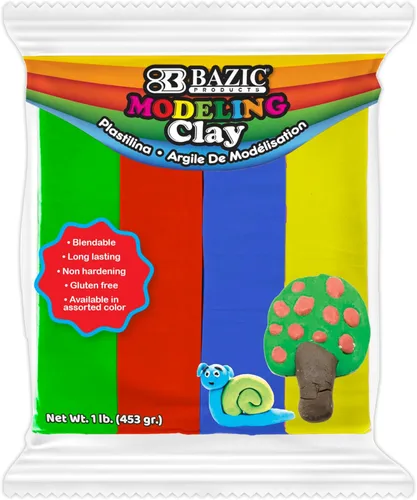 Miniatura 12 de BAZIC Products Arcilla para modelar, color negro, 1 libra, masa de modelado, manualidades, regalo no tóxico para artistas, a granel para aula