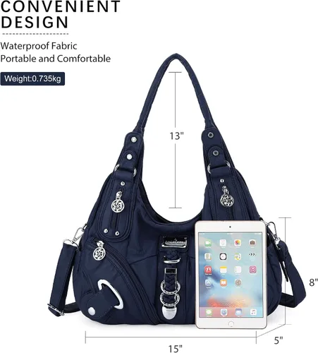 Miniatura 2 de Angelkiss Hobo - Bolso de mano para mujer bolso de mano tamaño grande para uso diario