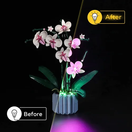 Miniatura 7 de YEABRICKS Kit de luz LED para Lego - Modelo de bloques de construcción de orquídea creadora, juego de luces LED compatible con 10311