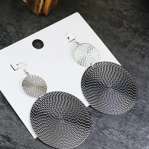 Miniatura 3 de Pendientes geométricos grandes de doble círculo redondos hechos a mano bohemios colgantes para mujeres y niñas el mejor regalo de joyería
