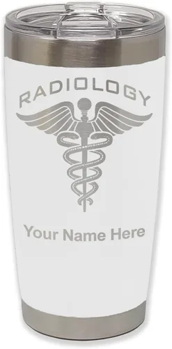 Miniatura 31 de LaserGram Vaso aislado al vacío de 20 onzas, radiología, grabado personalizado incluido (azul claro)