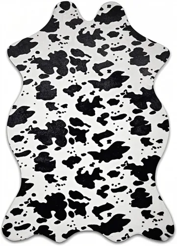 Sgizoku Alfombra con Estampado de Vaca, 3.6 x 2.5 pies, alfombra de piel sintética de vaca bonita, alfombra de área divertida para decoración de