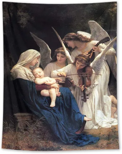 Miniatura 4 de HVEST Tapiz cristiano para colgar en la pared, tapiz navideño para colgar en la pared, tapiz de Jesús para dormitorio, habitación, decoración