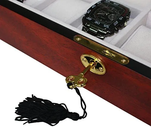 Miniatura 5 de 4 Less Co 24 RELOJES DE MADERA EXPOSITOR DE JOYERÍA CAJA DE ALMACENAMIENTO COLECTOR REGALO - ACABADO CEREZO 1087-24C