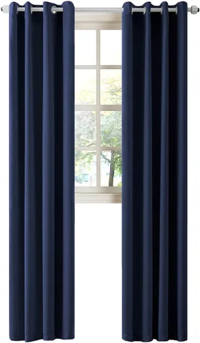 Miniatura 109 de LA PALMA Cortinas opacas con aislamiento térmico y ojales, para sala de estar, dormitorio, paquete de 2 paneles