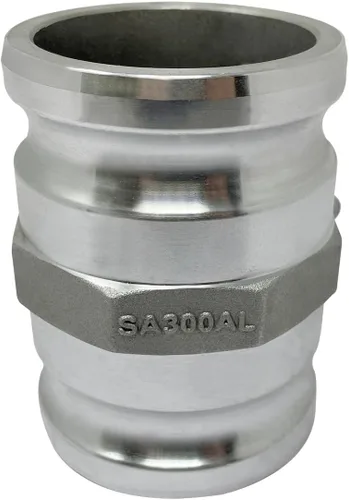 Miniatura 10 de Gloxco Adaptador de aluminio tipo AA de leva y carrete de ranura, 2" Camlock macho x 2" Camlock macho (CAM-20-AA-AL)
