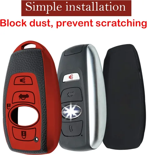 Miniatura 3 de Kirsnda para Subaru Funda para llavero con llavero, Funda de TPU suave con textura/Protector de llave, 4 botones, compatible con BRZ Legacy Outback
