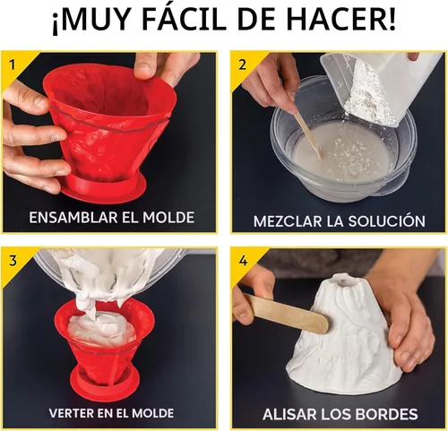 Miniatura 3 de Kit de Volcán Ultimate de National Geographic – Kit de ciencia volcánica en erupción para niños, 3 veces más erupciones, cristales pop que crean