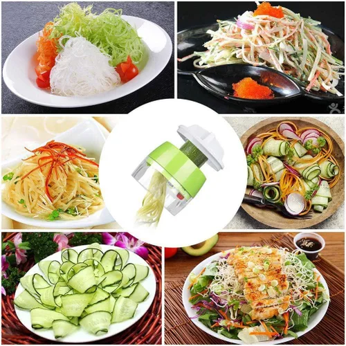 Miniatura 4 de Espiralizador de verduras, fabricante de fideos de calabacín, cortador en espiral de verduras para pepino, calabacín, zanahoria, preparación