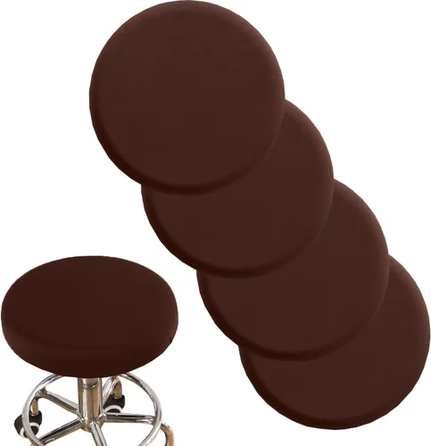 Miniatura 12 de ANWUCHEN - 4 fundas suaves para taburete, funda elástica para sillas redondas de madera y metal de 13 a 18 pulgadas (beige)