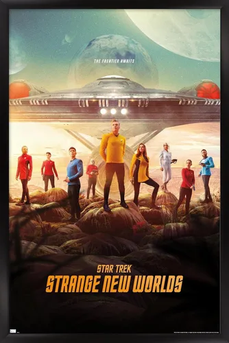 Miniatura 8 de Star Trek: Strange New Worlds - Póster de pared de arte clave, 22.4 pulgadas de largo x 14.7 pulgadas de ancho, versión enmarcada de madera