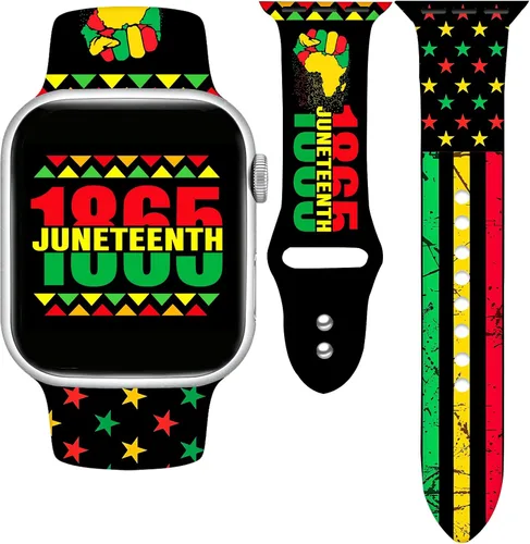 Miniatura 22 de Holidays - Correa de reloj compatible con Apple Watch de 38, 40, 41, 42, 44, 45 y 49 mm para mujeres y hombres, correa deportiva de silicona suave
