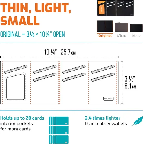 Miniatura 2 de SlimFold Billetera Minimalista - Con opción RFID - Delgada, duradera e impermeable garantizada - tamaño original