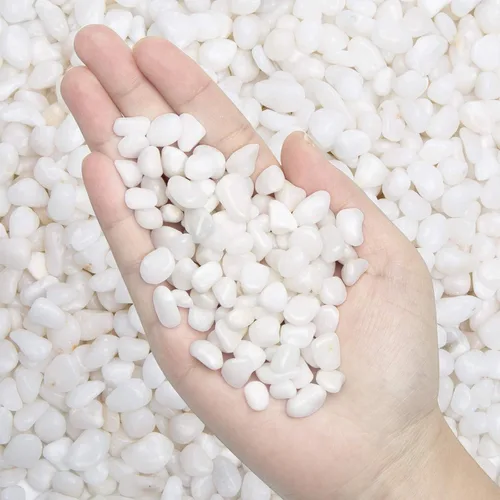 Guijarros blancos decorativos pulidos naturales de 10 libras, piedras pequeñas de 3/8 pulgadas, piedras de río para plantas, decoración del hogar,