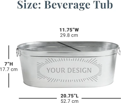 Miniatura 7 de Let's Make Memories - Cubitera personalizada para bebidas - Corona de monograma - Cubitera para bebidas galvanizada sin soporte
