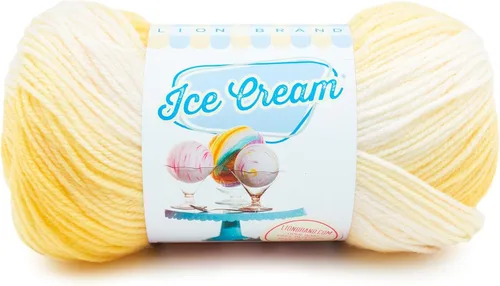 Miniatura 29 de Lion Brand Yarn, Hilo para Bebé Ice Cream para tejer, ganchillo y manualidades, Baseball Nut, 1 paquete, fibra acrílica colorida de peso DK