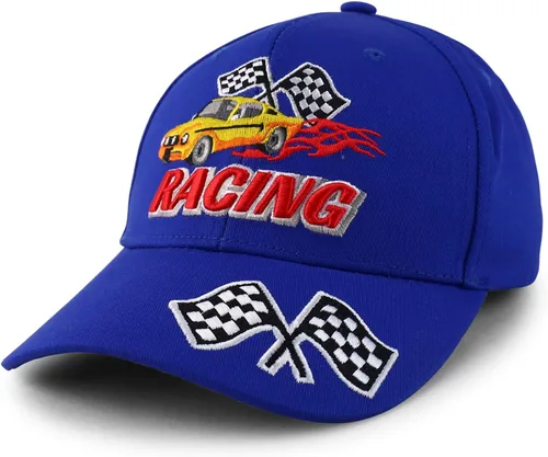Trendy Apparel Shop Gorra de béisbol con bandera de carreras bordada en 3D