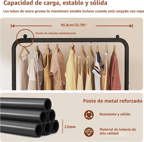 Miniatura 5 de JIUYOTREE Perchero de ropa estándar con estantes de almacenamiento, organizador de ropa para colgar ropa, abrigo, chaqueta, camisa, suéter, jeans