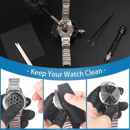 Miniatura 4 de Aboutuamxz Kit de reparación de relojes, kit de herramientas de extracción de eslabones de reloj, kit de herramientas de repuesto de batería