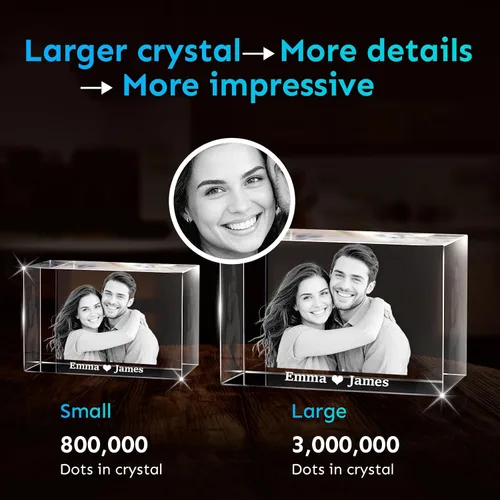 Miniatura 5 de Foto de Cristal 3D Personalizada Imagen 3D en Cristal - Regalo para Mamá Esposa Ella Abuela Él Papá Navidad Año Nuevo Cumpleaños Boda Parejas Paisaje