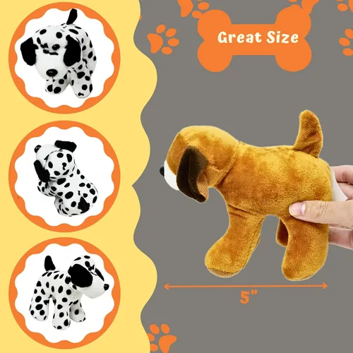 Miniatura 4 de 4E's Novelty Animales de peluche (paquete de 12) cachorros de peluche surtidos – 5 pulgadas, pequeños animales de peluche, 6 diseños – para regalos