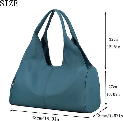 Miniatura 2 de forestfish Bolsa de lona para gimnasio con bolsillo seco húmedo y compartimento para zapatos para mujeres y hombres, Azul Marino