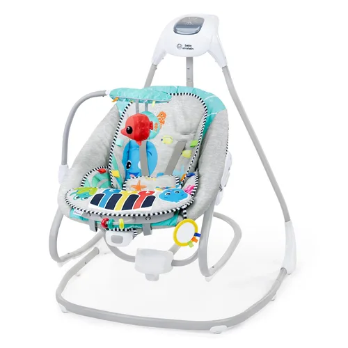 Miniatura 4 de Baby Einstein Explorers Kick to It - Columpio y balancín musical 4 en 1 para bebé, con juguete de piano extraíble, a partir de 0 meses Patada a ella